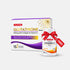 ALLTIME Glutathione Shots and Citric Acid Vitamin C bundle, featuring a white and purple box of 15 oral shots alongside a white bottle of 60 veg capsules wrapped in a red ribbon with a red &